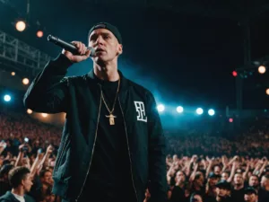 Eminem on stage at Yasalam After Race Concerts