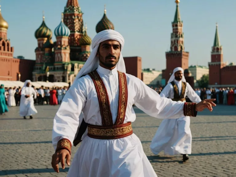 Emirati dancers in traditional attire at Moscow event