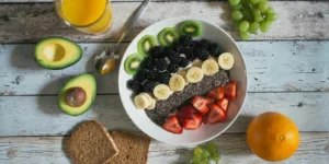 fruit lot on ceramic plate