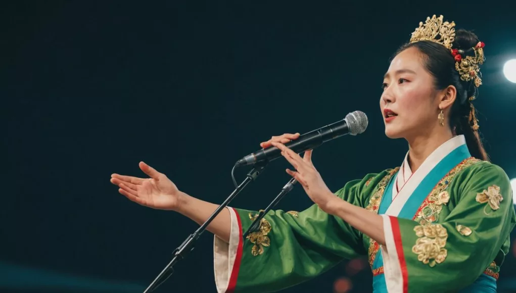 Korean performers on stage at Emirates Peace Music Festival.