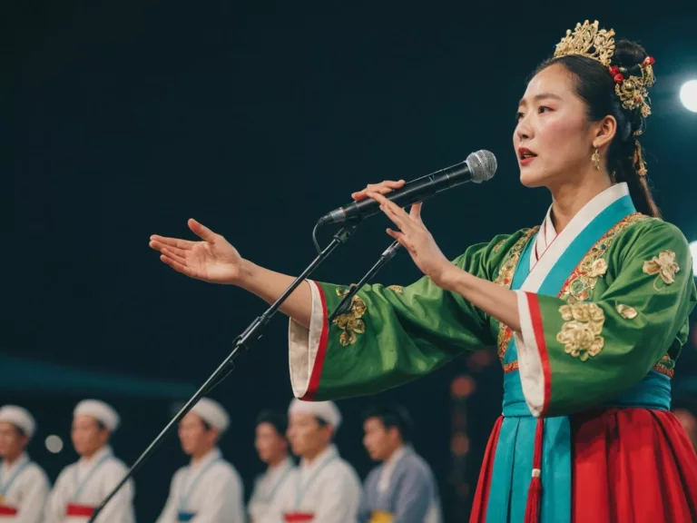 Korean performers on stage at Emirates Peace Music Festival.