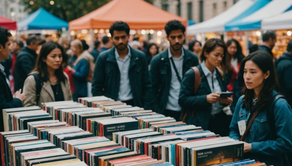 People exploring books at Abu Dhabi International Book Fair