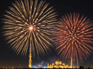 Fireworks display at Sheikh Zayed Festival 2021 celebration.