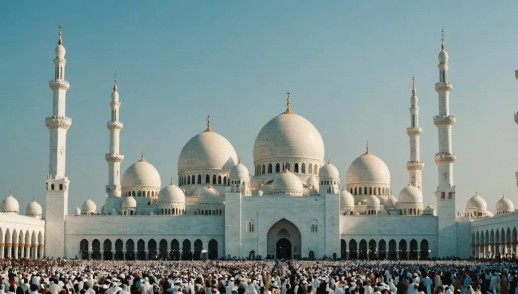 Visitors at Sheikh Zayed Mosque during Eid Al Adha