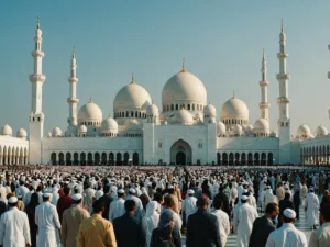 Visitors at Sheikh Zayed Mosque during Eid Al Adha