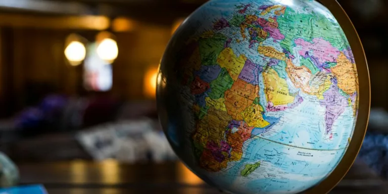 desk globe on table