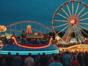 Excited families enjoying rides at Fun City in Dalma Mall