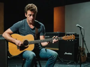 Jeremy Allen White studying Bruce Springsteen