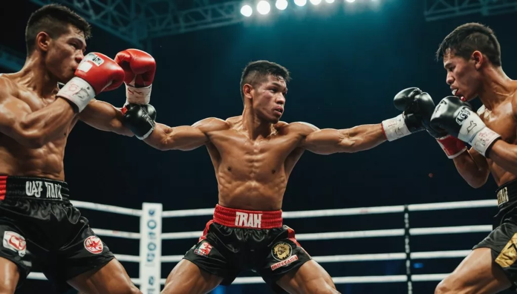 Muay Thai fighters competing in UAE championship ring