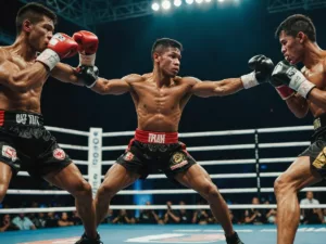 Muay Thai fighters competing in UAE championship ring