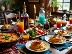 Harry Potter-themed brunch with magical dishes and decorations.