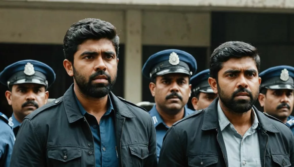 Nivin Pauly with five others outside police station