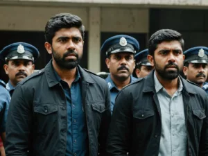 Nivin Pauly with five others outside police station