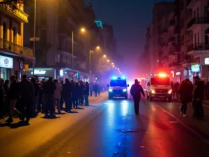 Emergency scene in Beirut after Israeli strike.