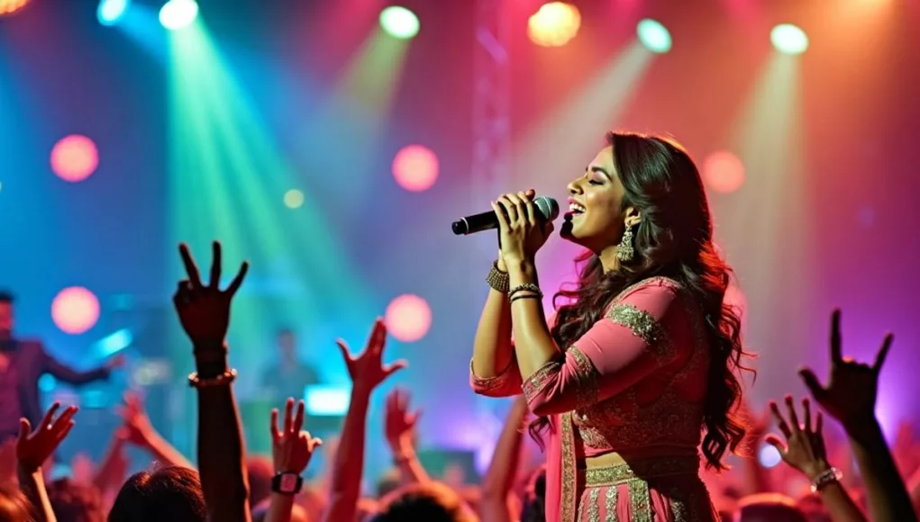 Shreya Ghoshal performing live in Dubai concert.