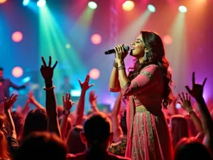 Shreya Ghoshal performing live in Dubai concert.