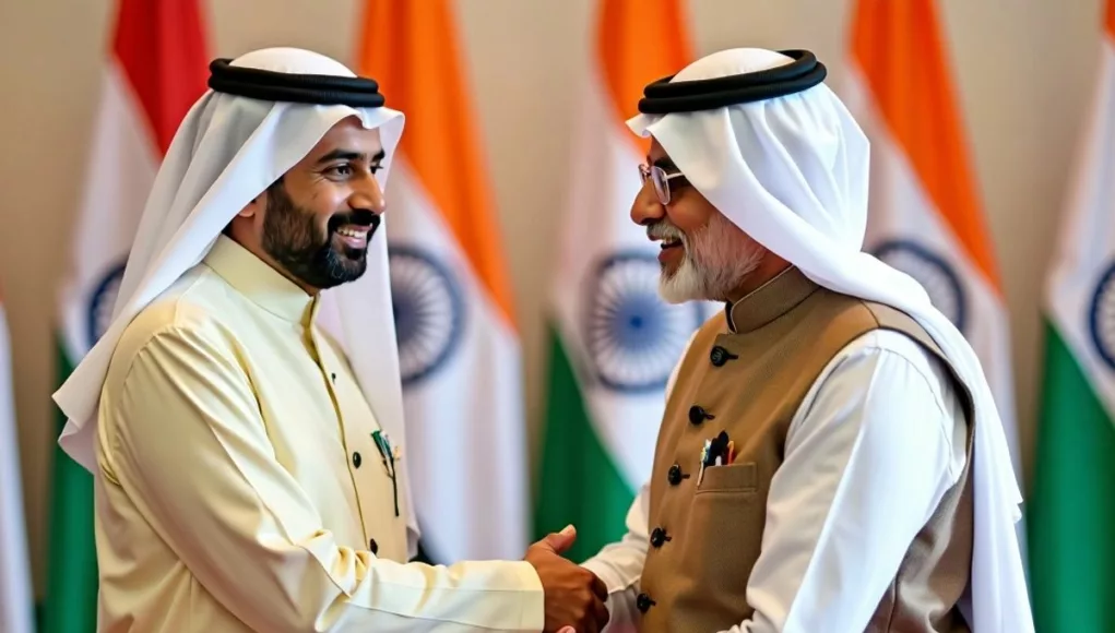 Crown Prince of Abu Dhabi with Indian Prime Minister