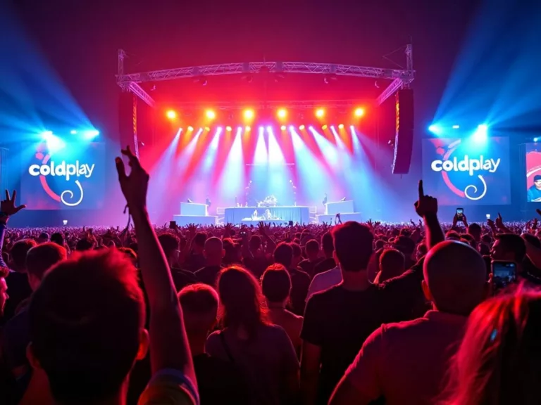 Crowd enjoying Coldplay concert in Abu Dhabi.