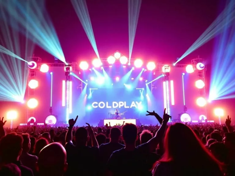 Coldplay performing live in Abu Dhabi concert.