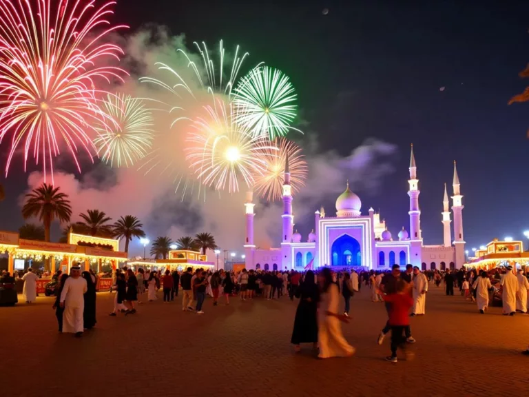 Fireworks illuminate the night sky at Sheikh Zayed Festival.