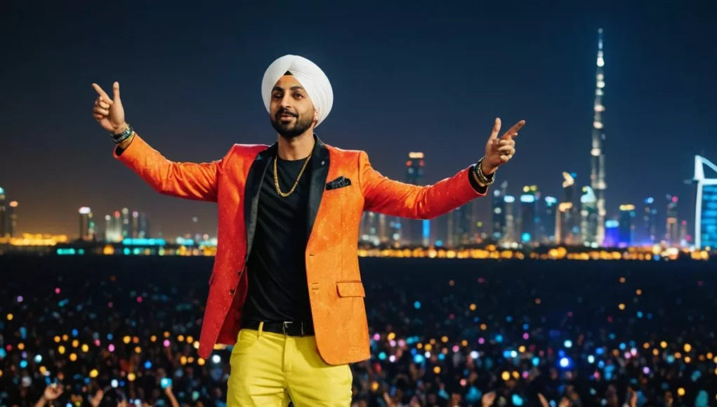 Diljit Dosanjh performing live in UAE at night