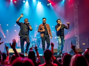 Shankar-Ehsaan-Loy performing live at IIFA Rocks.