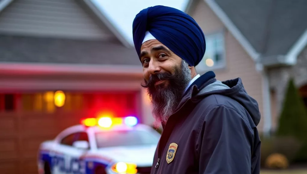 AP Dhillon outside home with police car