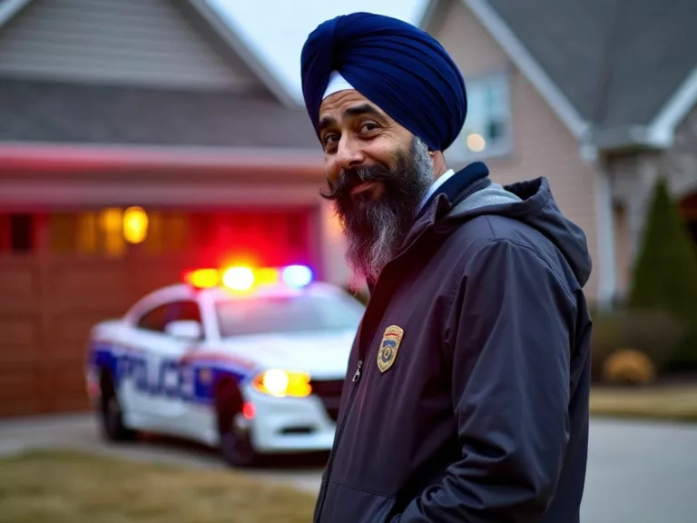 AP Dhillon outside home with police car