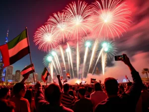 UAE Union Day fireworks and flag celebration