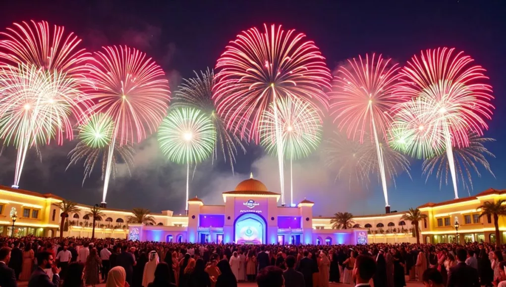 Festive celebration at Global Village with fireworks