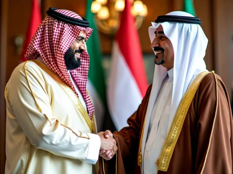 Mohammed bin Rashid and Ajman Ruler shaking hands