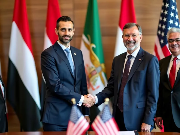 UAE and US officials shaking hands in a formal setting.