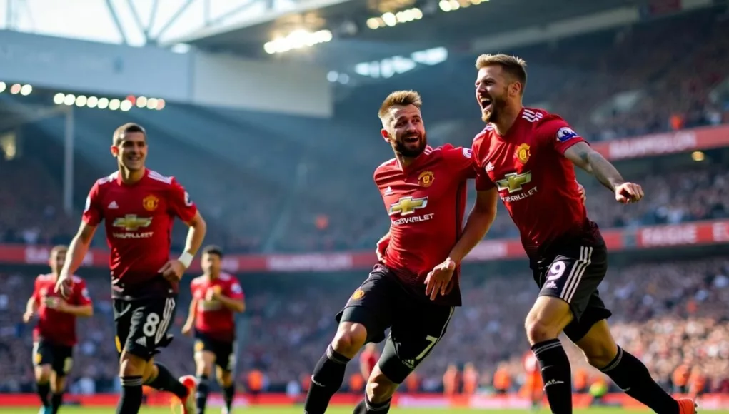 de Ligt and Rashford celebrating a goal together.