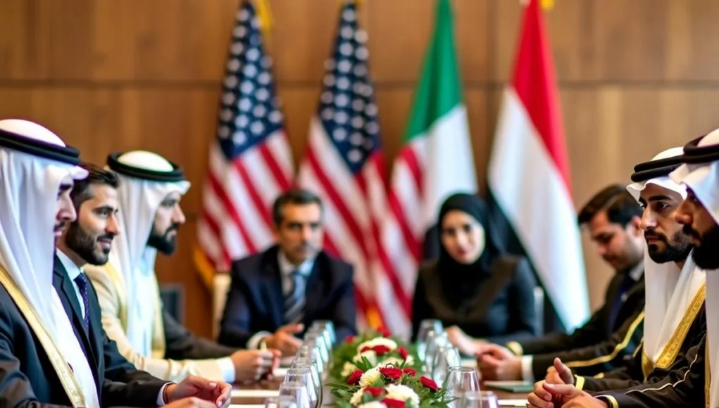 UAE and US leaders in a formal meeting.