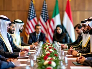 UAE and US leaders in a formal meeting.