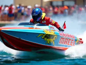 Rashed Al Qemzi racing on water in Portugal.