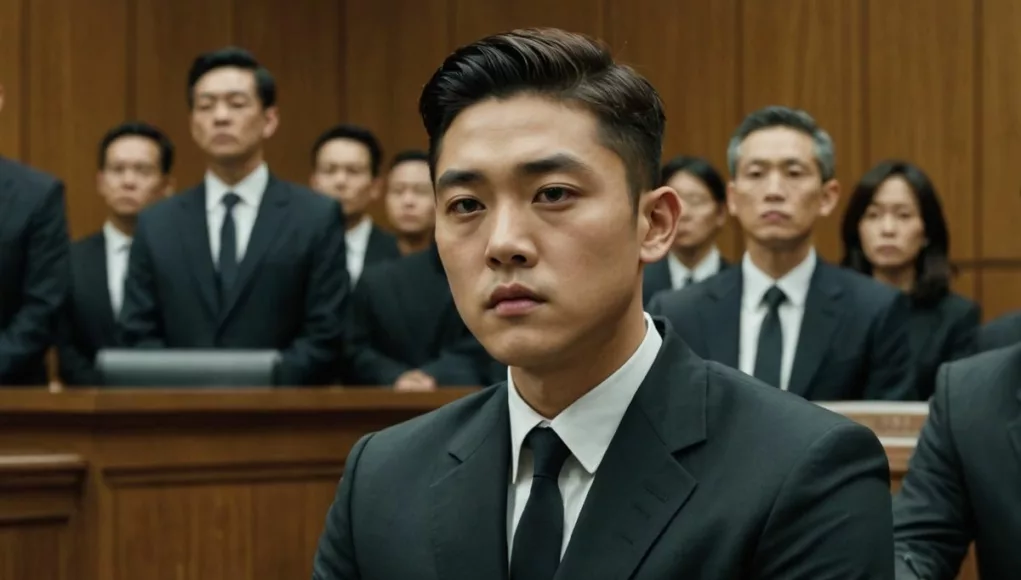 Yoo Ah-in in courtroom with serious expression