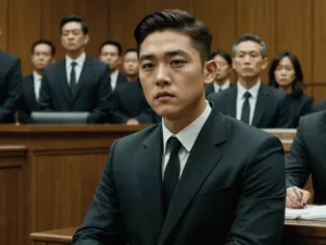 Yoo Ah-in in courtroom with serious expression