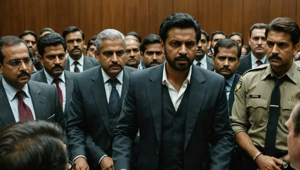 Actor Siddique in a courtroom looking worried.