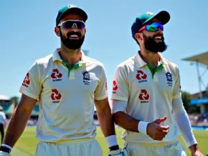 Fakhar Zaman and Jason Roy in cricket uniforms on field.