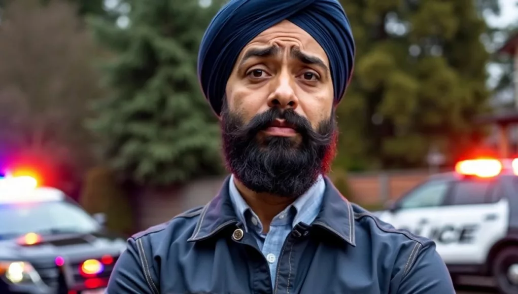 AP Dhillon in front of his Vancouver home