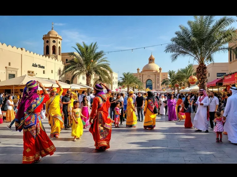 Traditional dancers and artisans at Al Hosn Festival.