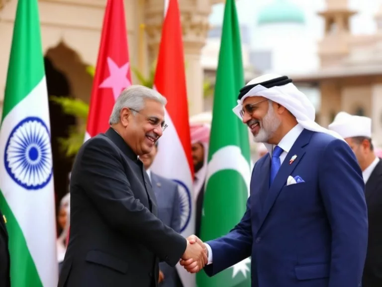 Crown Prince and Indian officials shaking hands.