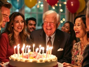 Jimmy Carter celebrating his 100th birthday with friends.