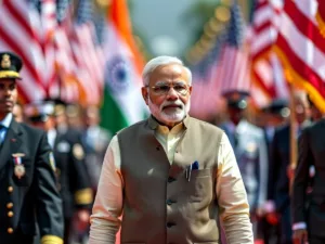 Indian PM Modi arrives in the US for a visit.