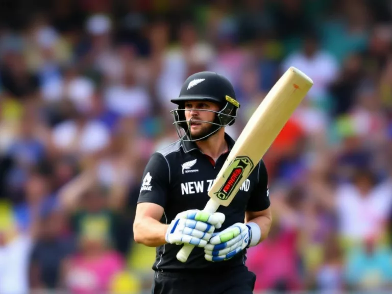 Tom Latham in cricket gear preparing for a match.