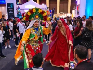 Emirati dancers in colorful costumes at UAE Culture Days.