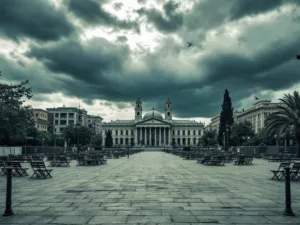 Empty streets and closed venues due to conflict.