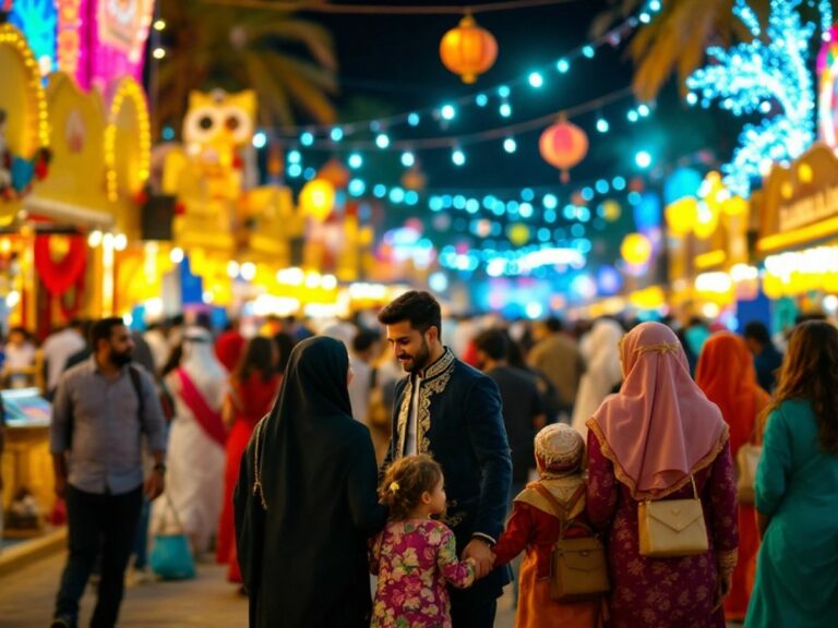 Colorful costumes and festive atmosphere at Sheikh Zayed Festival.