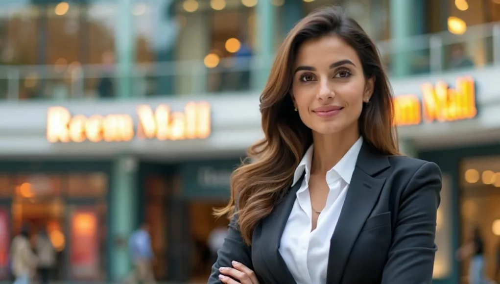 Nadia Akil in business attire at Reem Mall.